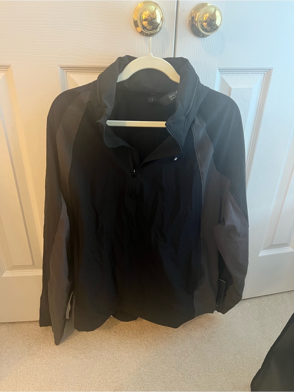 lululemon athletica Black and Gray Men's Raincoat Quarter-Zip